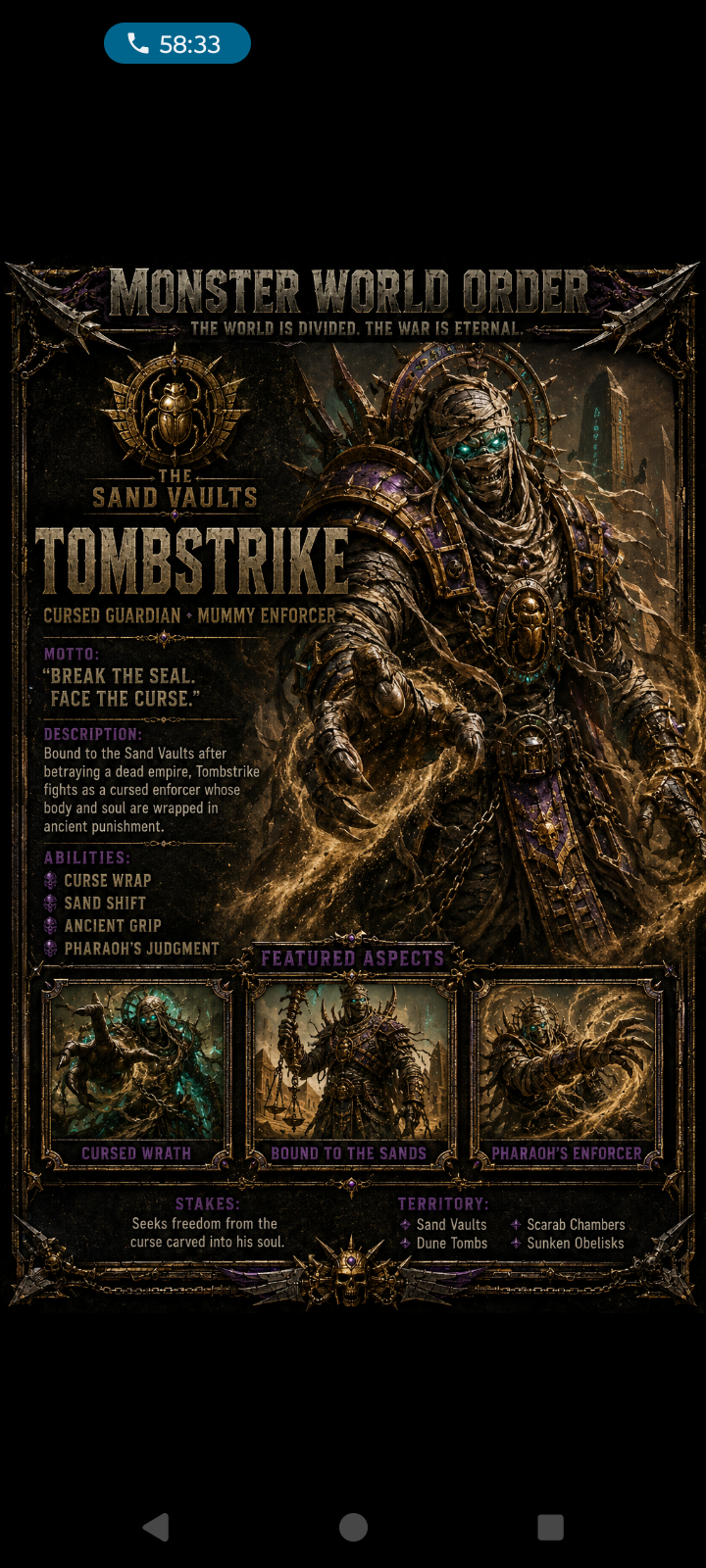 Tombstrike — Monster World Order character portrait